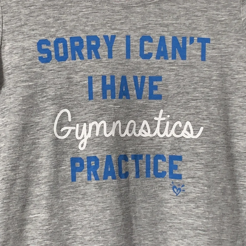 Justice Gymnastics Gray T-shirt Top 14 EUC